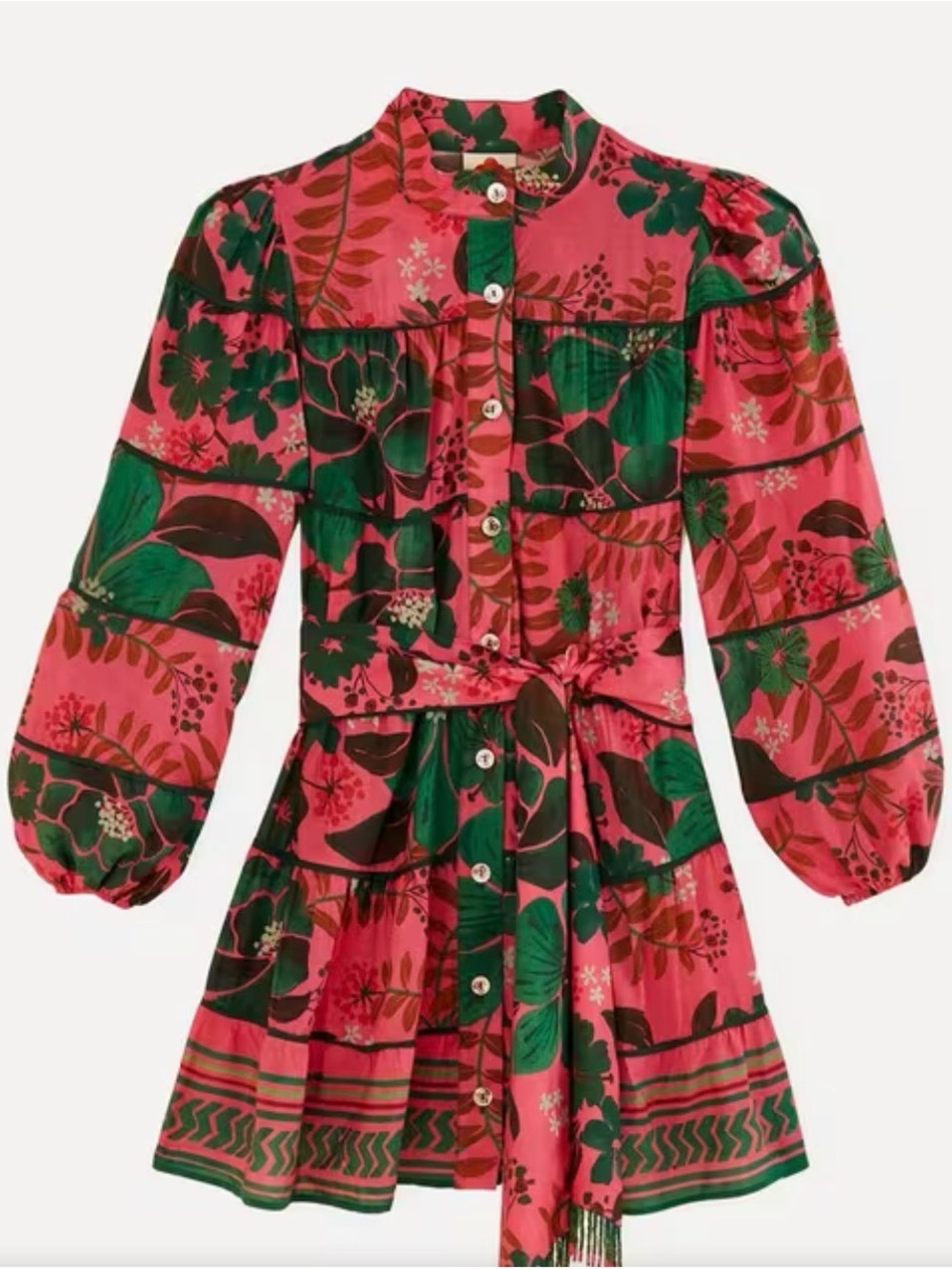FARM Rio Pink and Green Floral Mini Dress - Picture 3 of 6